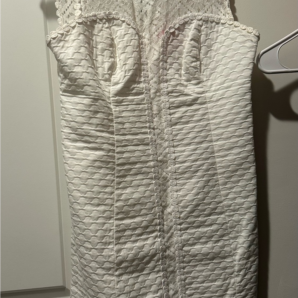 Elegant White Textured Dress